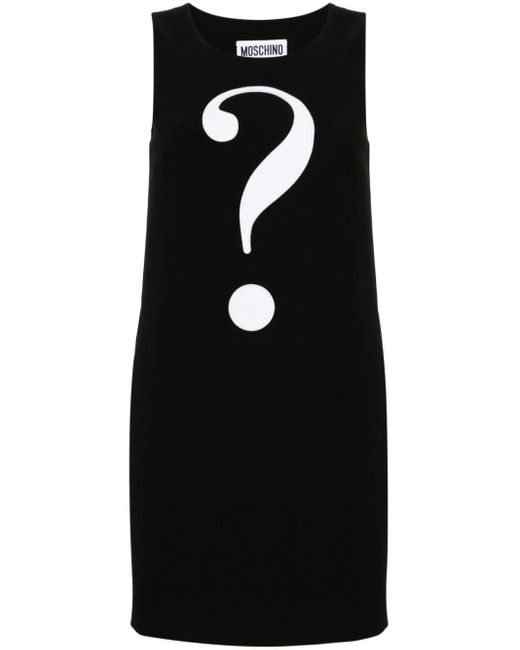 Moschino Black Minikleid mit Fragezeichen-Patch