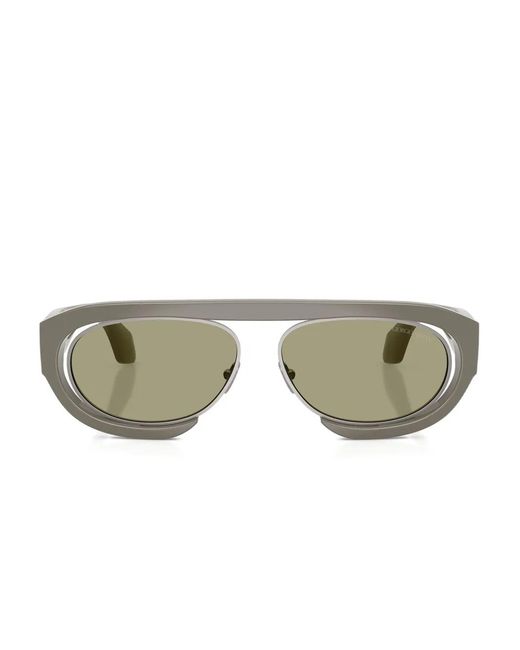 Giorgio Armani Gray Oval-Frame Sunglasses for men