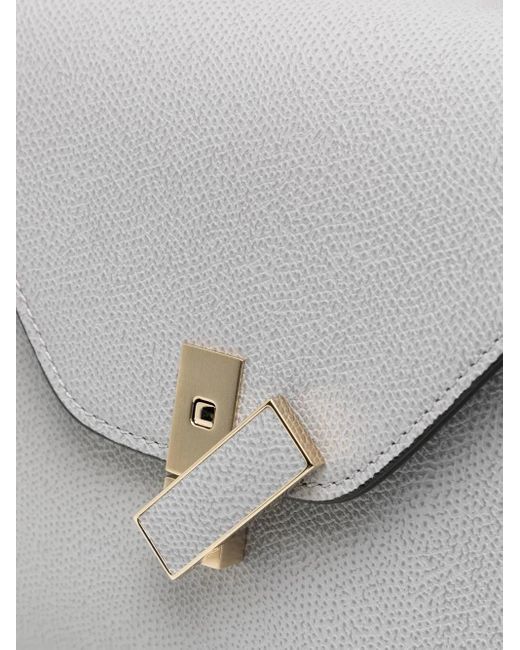 Valextra White Iside Leather Crossbody Bag