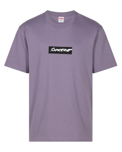 Supreme Purple Futura Box Cotton T-Shirt