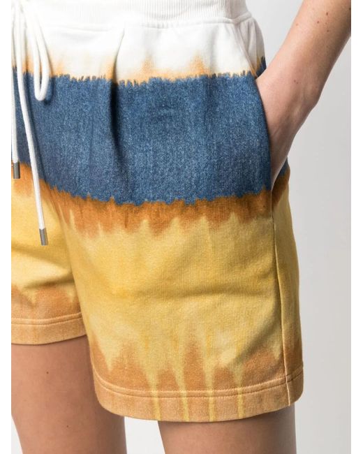 Alberta Ferretti Orange Tie-Dye Track Shorts