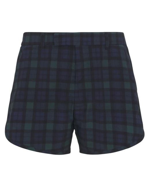 Martine Rose Blue Plaid-Print Shorts