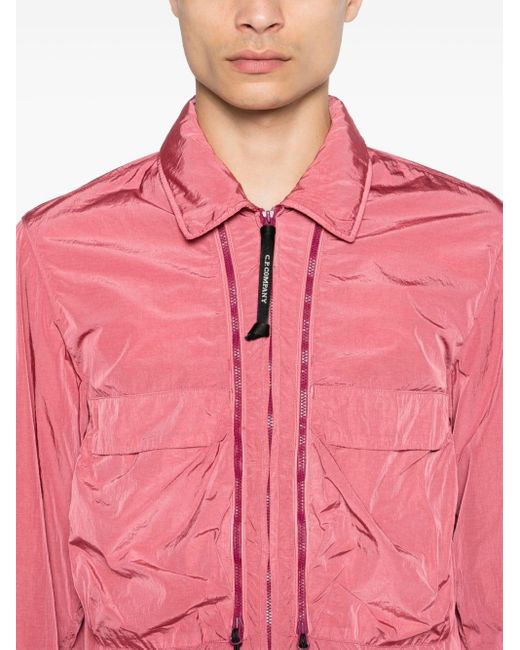 C P Company Pink Chrome-r Crinkled Jacket for men