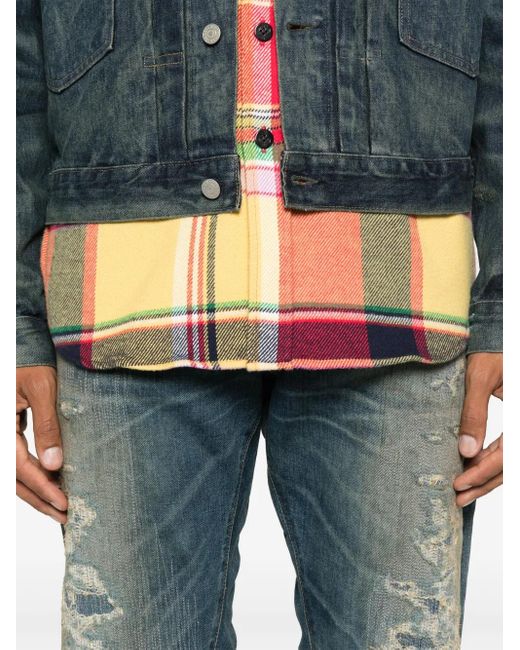 RRL Blue Distressed-Effect Jeans for men