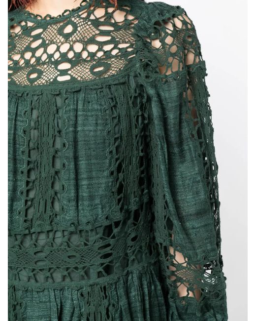 Ulla Johnson Green Lata Lace Minidress