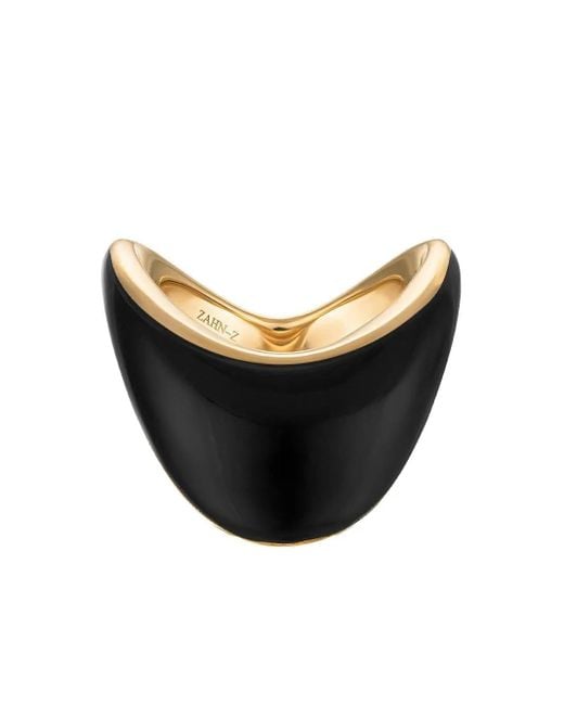 ZAHN-Z Black 14K Zaha Onyx Ring