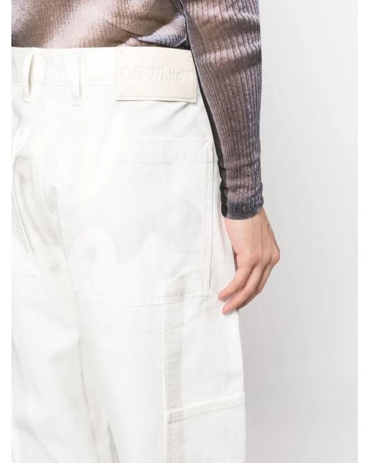 メンズ Off-White c/o Virgil Abloh Body Scan プリント ワイドジーンズ White