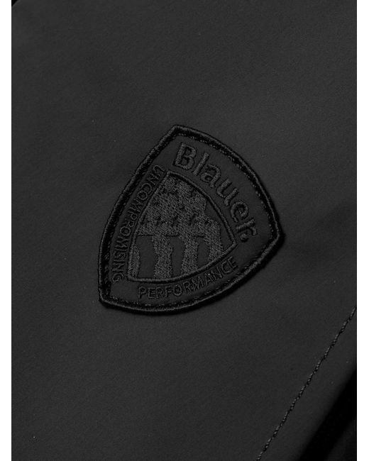 Blauer Black Logo-Patch Zip-Fastening Messenger Bag for men
