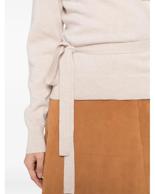 N.Peal Cashmere Natural Arabella Wrap Cardigan