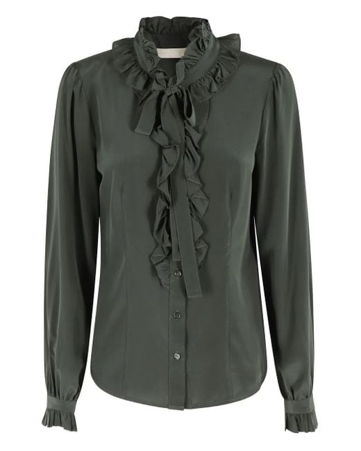 Ulla Johnson Ruffled Silk Blouse Green
