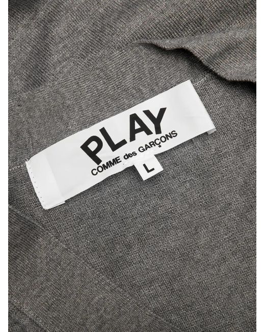 COMME DES GARÇONS PLAY Gray Heart-Patch Cardigan for men