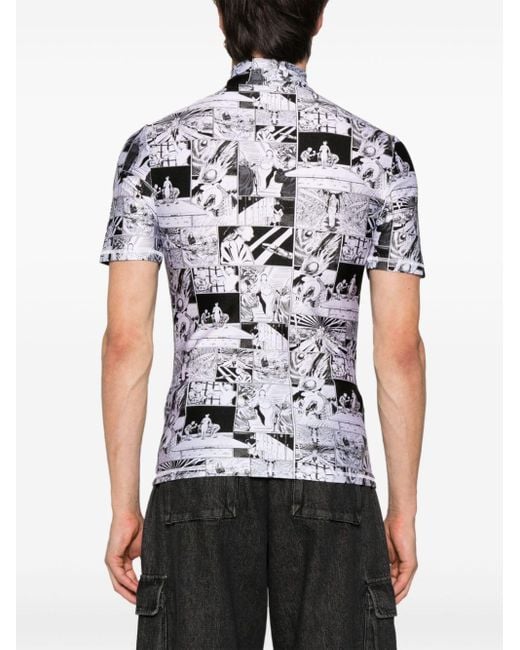 Coperni White Funnel-Neck Cartoon-Print T-Shirt for men