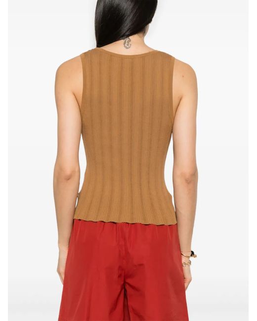 Eric Bompard リブ タンクトップ Brown