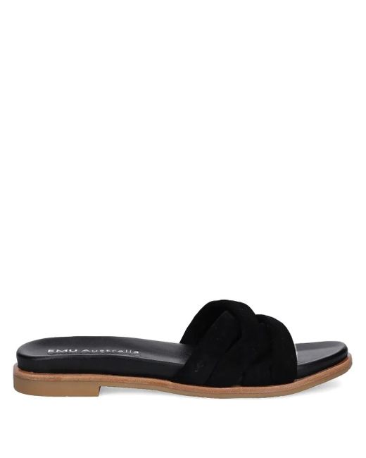 EMU Ikara Suède Sandalen Met Gekruiste Bandjes in het Black