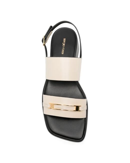 Sergio Rossi White Buckled-Strap Sandals