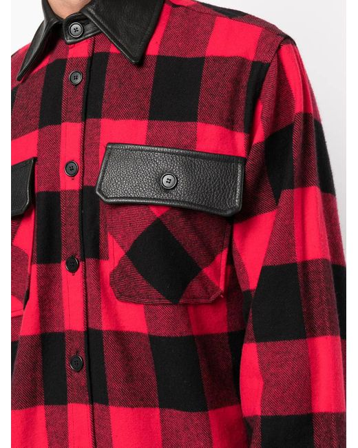ROMEO HUNTE Red Check-Print Wool Shirt for men