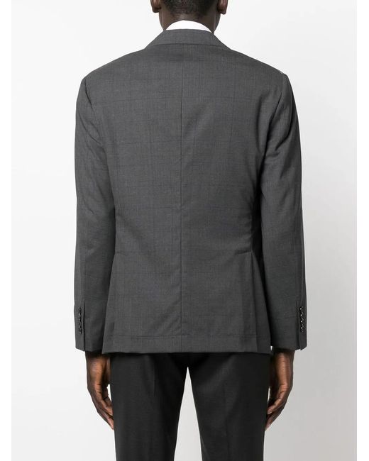 Fine-Check Tailored Blazer Brunello Cucinelli de hombre de color Black