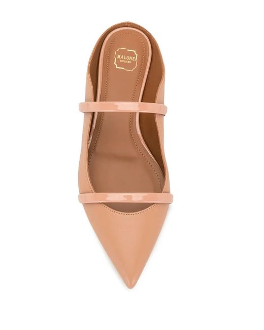 Malone Souliers Pink Nude And Blush Leather Maureen Flats