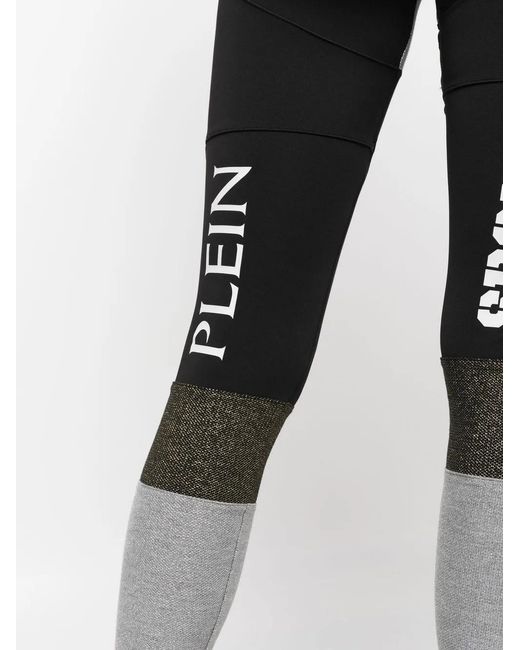 Philipp Plein Black Statement Stretch Leggings