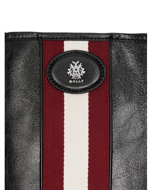 Bally メンズ ブラック ストライプ メッセンジャーバッグ 【公式通販】