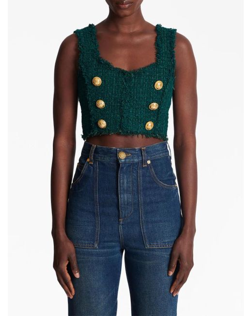 Balmain Cropped Top in het Green