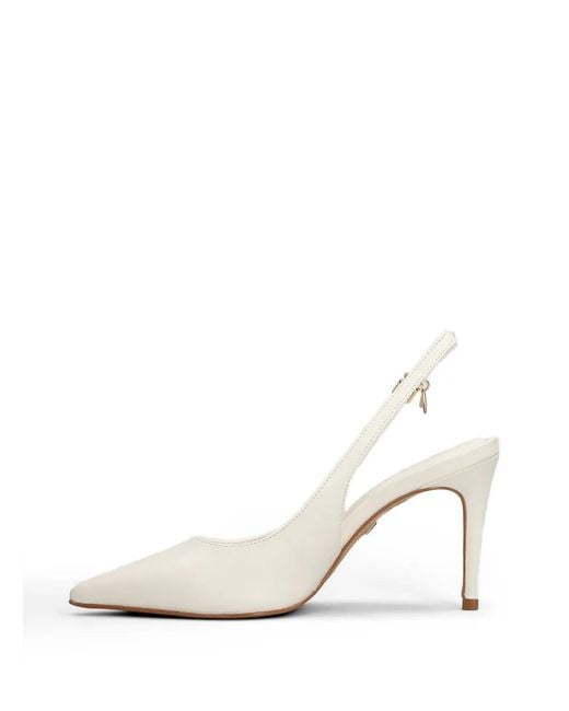 Carrano White Pointed-Toe Slingback Pumps