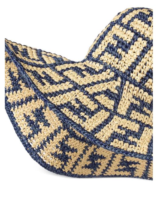 Fendi Metallic Crochet-Pattern Sun Hat