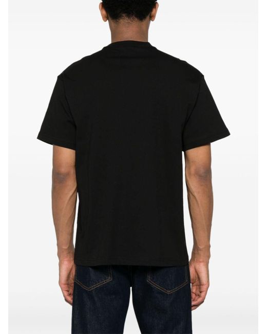 Versace Black Logo-appliqué Cotton T-shirt for men