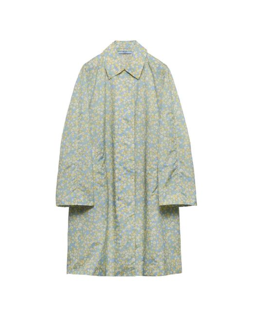 Prada Blue Printed Re-Nylon Raincoat