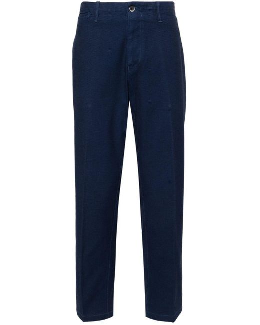 Corneliani Blue Mid-rise Straight-leg Trousers for men