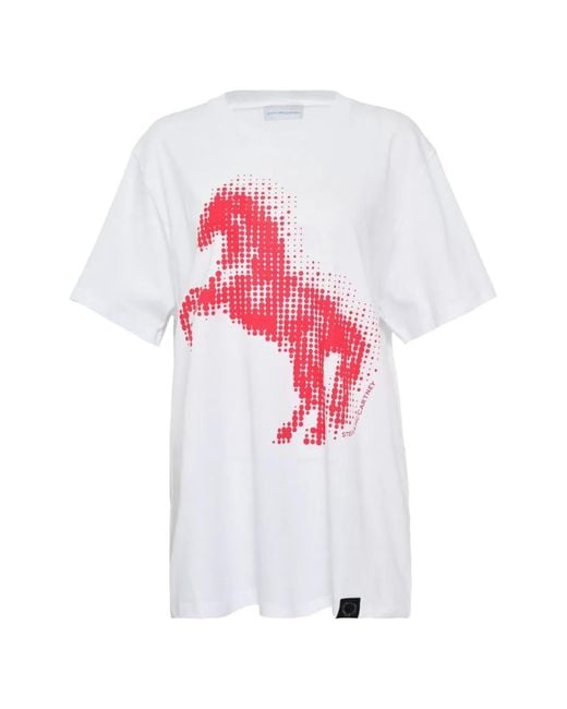 Stella McCartney White Lny Horse-Print T-Shirt