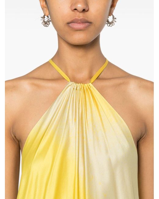 Gianluca Capannolo Yellow Isabelle Silk Dress