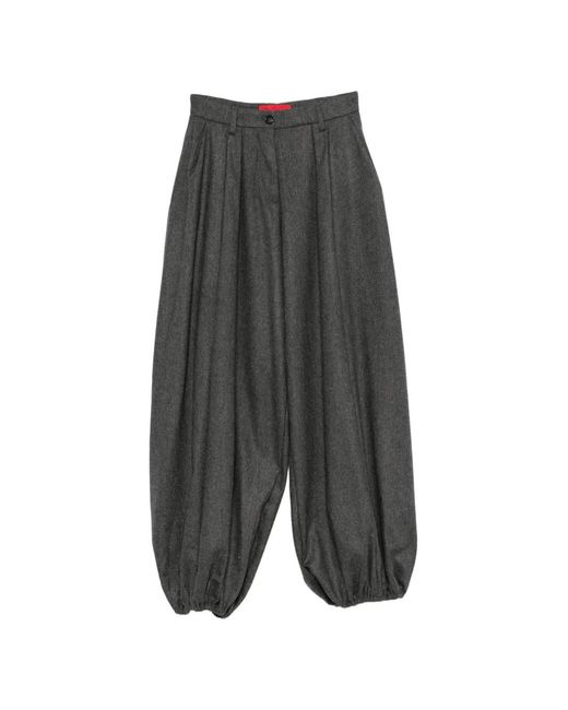 Thelatest Gray Pleated Balloon-Hem Pants