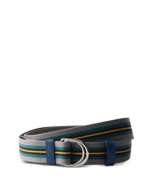 Prada Gray Woven Nylon Belt for men