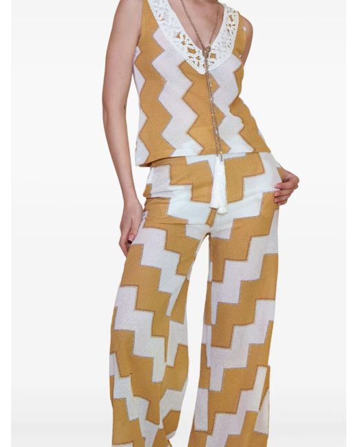 PHO® Firenze Metallic Geometric-Pattern Top