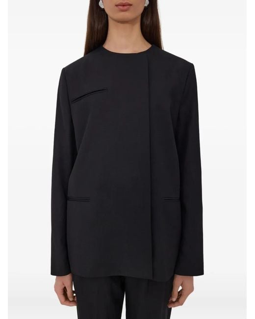 Loulou de Saison Black Bono Asymmetric Welt Pocket Jacket