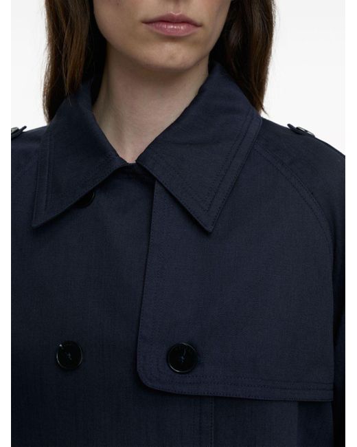 Closed Blue Double-breasted Cropped Jacket