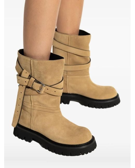 Botas biker con tira con hebilla Moschino de color Green