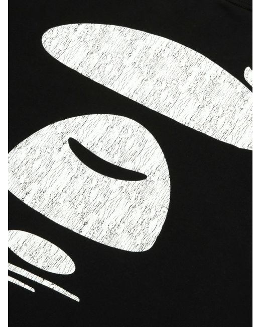 Aape By A Bathing Ape Black Logo-Print Cotton T-Shirt for men