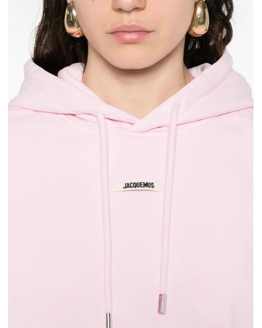 Sudadera con capucha y parche del logo de Jacquemus de color Pink