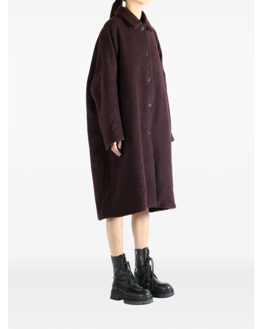Casey Casey Red Big Blobby Button-Fastening Cashmere Coat