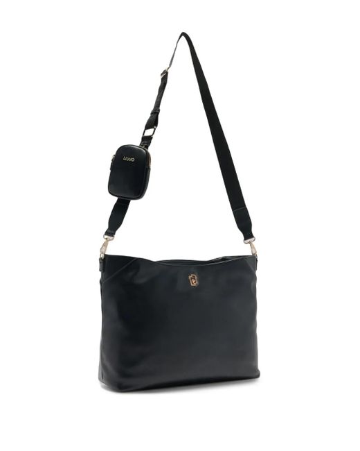Liu Jo Black Medium Logo-Plaque Adjustable-Strap Shoulder Bag