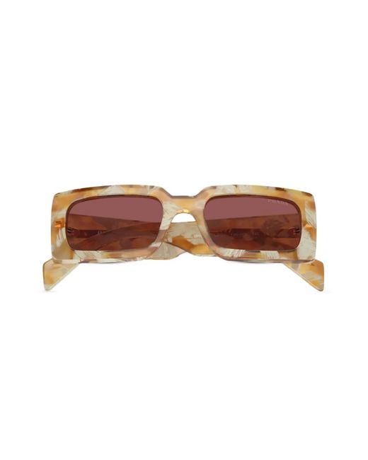 Prada Pink Prada Pr A07S Rectangle Frame Sunglasses