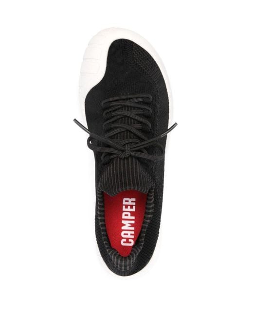 Camper Black Path Knitted Lace-up Sneakers
