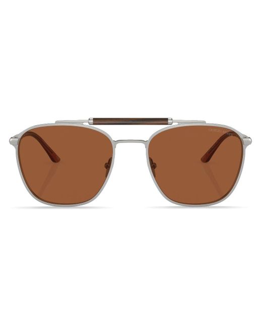 Giorgio Armani Brown Tinted-lens Square-frame Sunglasses for men