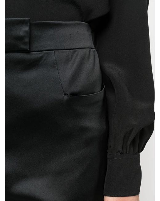 Tom Ford Black Flared Satin Trousers