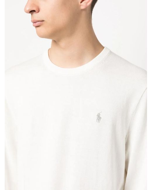 Polo Ralph Lauren White Logo Sweater for men