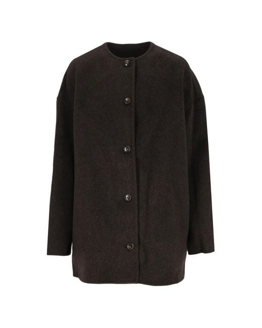 Loulou de Saison Black Oval-Shaped Short Coat