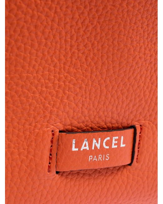 Lancel Red Sac Porté Épaule Louison En Cuir Grainé