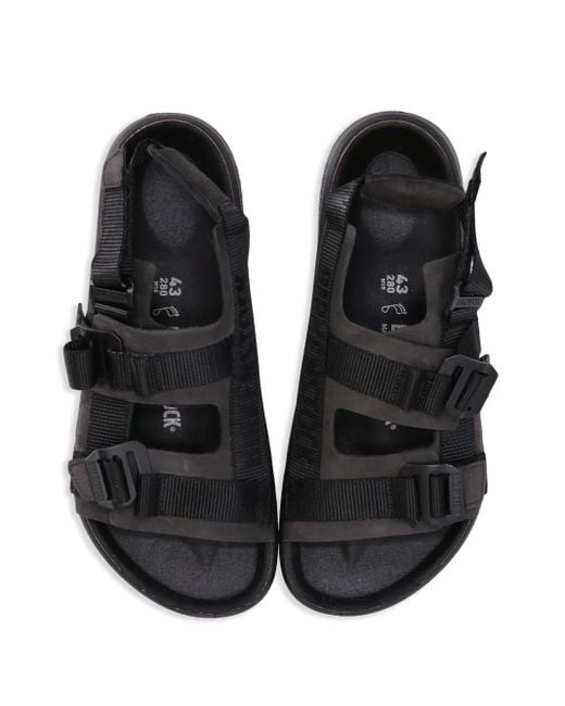 Birkenstock Black Shinjuku Logo-Strap Sandals for men
